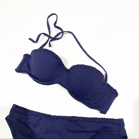 IODUS par Pierre Martinez Bikini Convertible Top Navy Blue Bikini Sz 6 - Picture 3 of 10